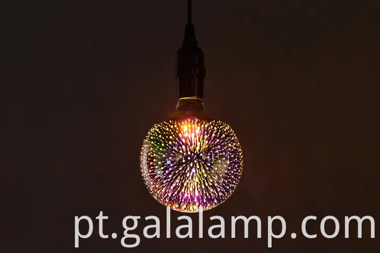 Lâmpadas lideradas por vidro 3D coloridas para exibição festiva de fogos de artifício